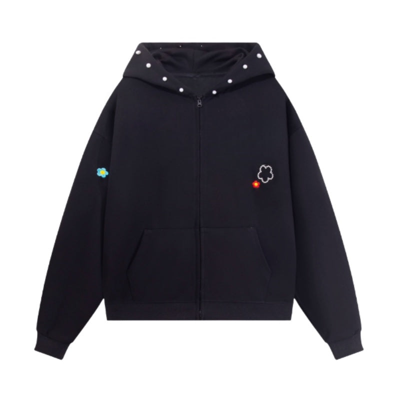 Sleek Black Hoodie with Hip-Hop Style